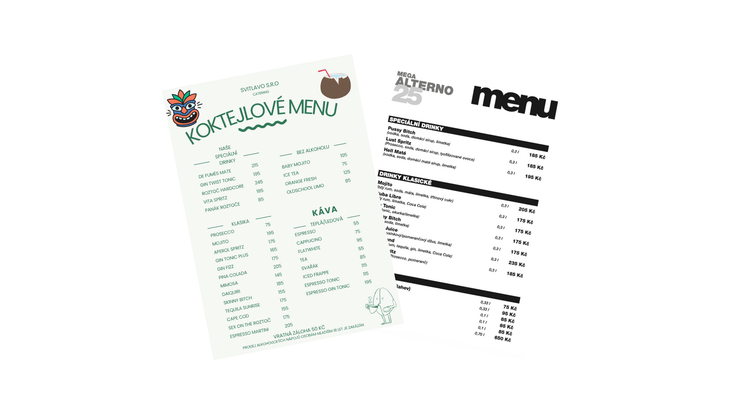 Ukázka menu - barový catering SVITLAVO