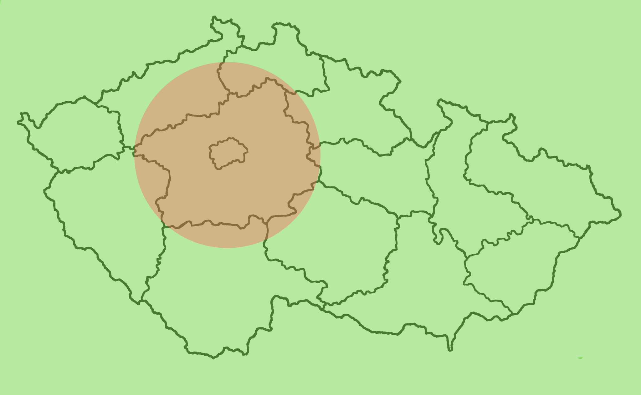 Mapa působení - SVITLAVO barový catering